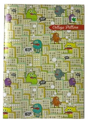 Çınar College Pattern,  A4 PP Kapak Defter,, Kareli, 80 Yaprak - 2
