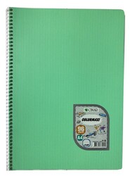 Çınar Colormaxi, A4 PP Kapak Spiralli Defter, Çizgili, 96 Yaprak Açık Yeşil