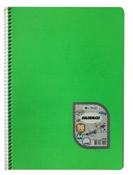 Çınar Colormaxi, A4 PP Kapak Spiralli Defter, Çizgili, 96 Yaprak Yeşil
