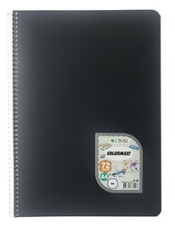 Çınar Colormaxi, A4 PP Kapak Spiralli Defter, Düz, 72 Yaprak Gri