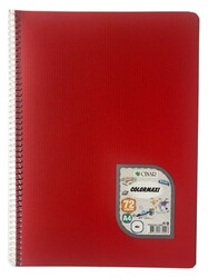 Çınar Colormaxi, A4 PP Kapak Spiralli Defter, Düz, 72 Yaprak Kırmızı