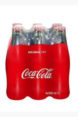 Coca Cola Gazlı İçecek ,Cam Şişe, 200 cc, 6'lı Paket - 1