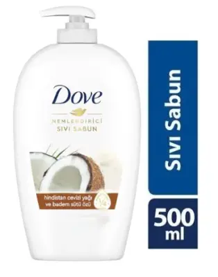 Dove Hindistan Cevizi Yağı ve Badem Sütü Özü Nemlendirici Sıvı Sabun 500 ml - 1