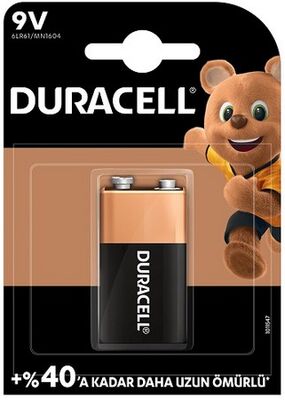 Duracell 9 Volt Pil, Tekli Paket - 1