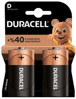 Duracell Büyük Boy Pil D, 2'li Paket - 1