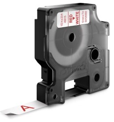 Dymo D1 Yedek Şerit (12 mm x 7 m) Beyaz/ Kırmızı (45015)