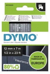 Dymo D1 Yedek Şerit (12 mm x 7 m) Şeffaf / Beyaz (45020) - 2