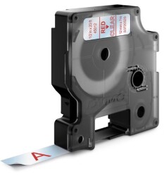 Dymo D1 Yedek Şerit (12 mm x 7 m) Şeffaf/ Kırmızı (45012)