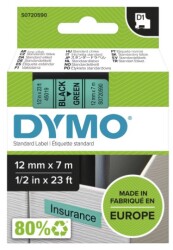 Dymo D1 Yedek Şerit (12 mm x 7 m) Yeşil/ Siyah (45019) - 2
