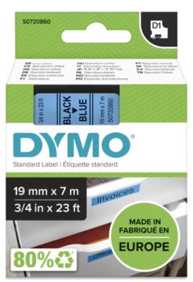Dymo D1 Yedek Şerit (19 mm x 7 m) Mavi/ Siyah (45806) - 2
