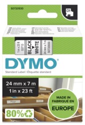Dymo D1 Yedek Şerit (24 mm x 7 m) Beyaz/ Siyah (53713) - 2