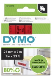 Dymo D1 Yedek Şerit (24 mm x 7 m) Kırmızı/Siyah (53717) - 2