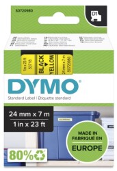 Dymo D1 Yedek Şerit (24 mm x 7 m) Sarı/Siyah (53718) - 2