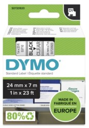 Dymo D1 Yedek Şerit (24 mm x 7 m) Şeffaf/ Siyah (53710) - 2