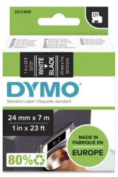 Dymo D1 Yedek Şerit (24 mm x 7 m) Siyah/Beyaz (53721) - 2