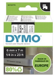 Dymo D1 Yedek Şerit (6 mm x 7 m) Şeffaf/ Siyah (43610) - 2