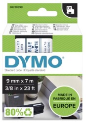 Dymo D1 Yedek Şerit (9 mm x 7 m) Beyaz/ Mavi (40914) - 2