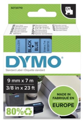 Dymo D1 Yedek Şerit (9 mm x 7 m) Mavi/ Siyah (40916) - 2