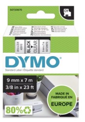 Dymo D1 Yedek Şerit (9 mm x 7 m) Şeffaf/ Siyah (40910) - 2