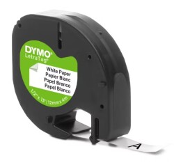 Dymo LetraTag Kağıt Şerit (12 mm x 4 m) Beyaz ( 59421)