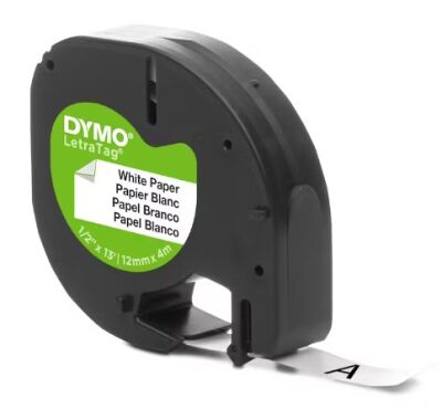 Dymo LetraTag Kağıt Şerit (12 mm x 4 m) Beyaz ( 59421) - 1