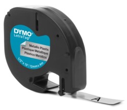 Dymo LetraTag Metalik Şerit ( 12 mm x 4 m) Gri (59429)