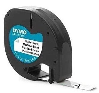 Dymo LetraTag Plastik Şerit (12 mm x 4 m) Beyaz (59422 ) - 1