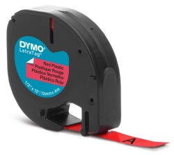 Dymo LetraTag Plastik Şerit (12 mm x 4 m) Kırmızı (59424)