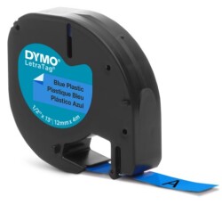 Dymo LetraTag Plastik Şerit (12 mm x 4 m) Mavi (59426)