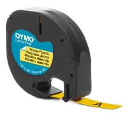 Dymo LetraTag Plastik Şerit (12 mm x 4 m) Sarı (59423)