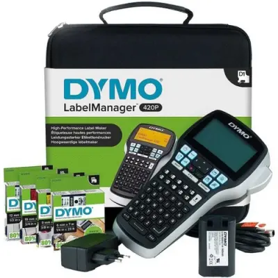 Dymo LM 420P, Elektronik Etiketleme Makinesi + 4 D1Etiket Çantalı Kit - 1