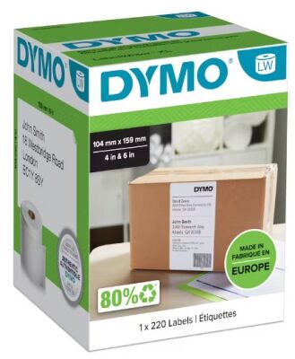 Dymo LW 4XL Ekstra Geniş Sevkiyat Etiketi, 220 Etiket (104 x 159 mm) - 1