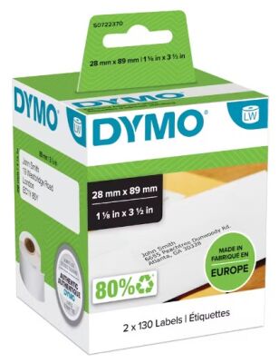 Dymo LW Adres Etiketi, 260 Etiket (89 x 28 mm) (99010) - 1