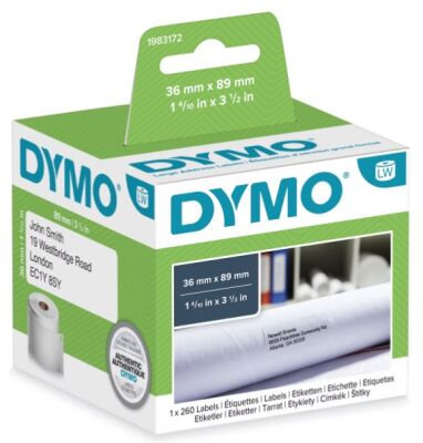 Dymo LW Geniş Adres, 260 Etiket/Paket, Şeffaf (89 x 36 mm) (99013) - 1