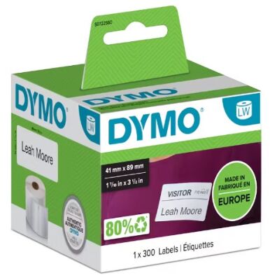 Dymo LW İsim Kartı Etiketi, 300 Etiket (89 x 41 mm) (11356) - 1