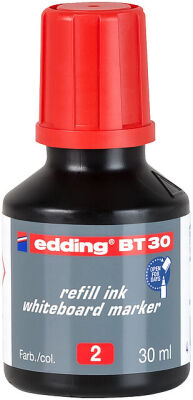 Edding BT-30 Beyaz Yazı Tahta Kalem Mürekkebi, 30 ml, Kırmızı - 1