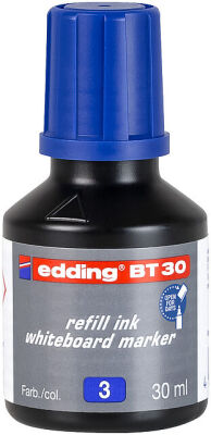 Edding BT-30 Beyaz Yazı Tahta Kalem Mürekkebi, 30 ml ,Mavi - 1