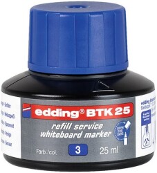 Edding BTK-25 Beyaz Yazı Tahta Kalem Mürekkebi, 25 ml Mavi