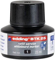 Edding BTK-25 Beyaz Yazı Tahta Kalem Mürekkebi, 25 ml Siyah