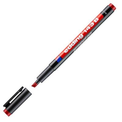 Edding E-143 B Asetat Kalemi, 1-3 mm, Kırmızı - 1