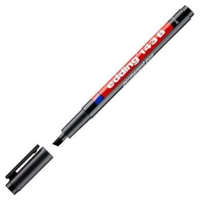 Edding E-143 B Asetat Kalemi, 1-3 mm, Siyah - 1