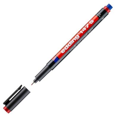 Edding E-147 S Asetat Kalemi Silgili, 0.3 mm, Kırmızı - 1