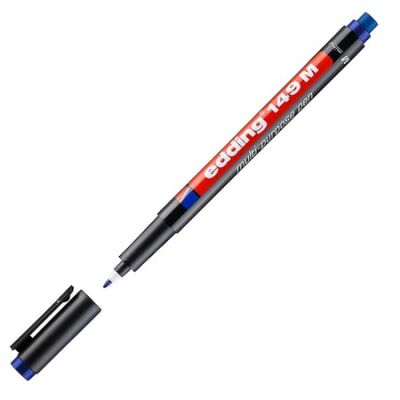 Edding E-149 M  Asetat Kalemi Silgili, 1 mm, Mavi - 1
