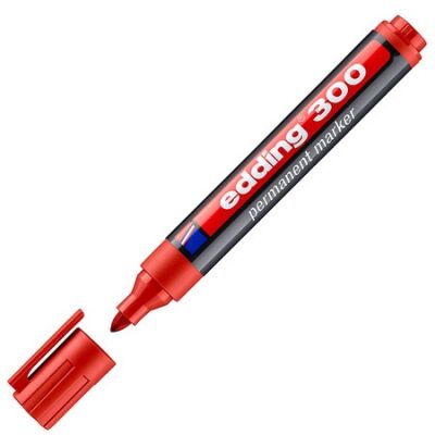 Edding E-300 Permanenet Markör, 1.5-3 mm, Kırmızı - 1