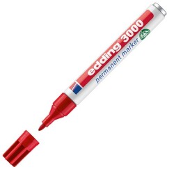 Edding E-3000 Permanenet Markör, 1.5-3 mm, Kırmızı