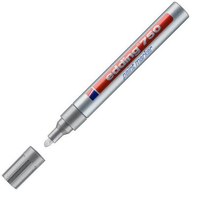 Edding E-750 Tam Örtücü Paint Markör,  2-4 mm, Gümüş - 1