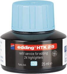 Edding HTK-25 Fosforlu  Kalem Mürekkebi, 25 ml, Pastel Mavi