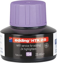 Edding HTK-25 Fosforlu  Kalem Mürekkebi, 25 ml, Pastel Mor