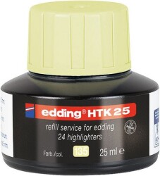 Edding HTK-25 Fosforlu  Kalem Mürekkebi, 25 ml, Pastel Sarı