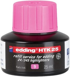 Edding HTK-25 Fosforlu  Kalem Mürekkebi, 25 ml, Pembe